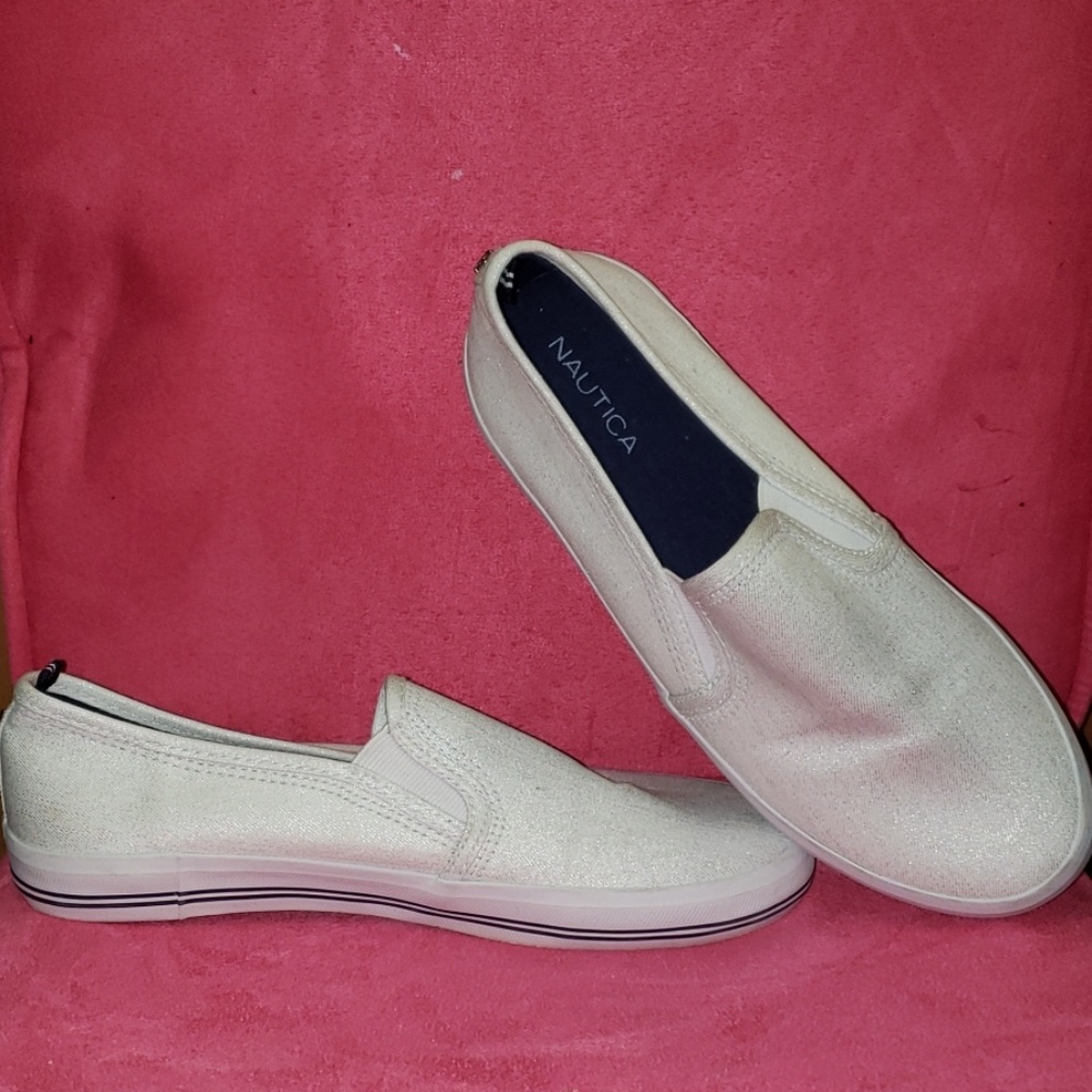 Nautica white slip on sneaker